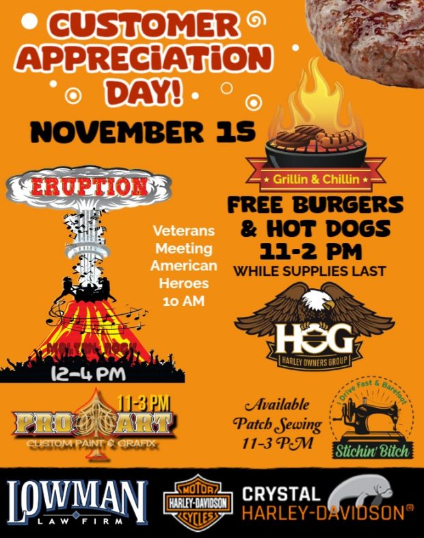 Customer Appreciation Day.  The Eruption Band Live.