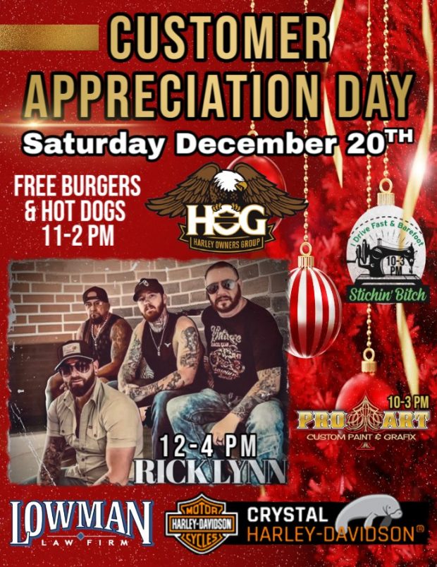Customer Appreciation Day.  The Rick Lynn Band Live.