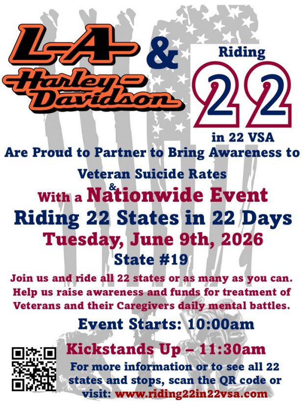 Riding 22 States in 22 Days Veteran Suicide Awareness Benefit Ride State 19