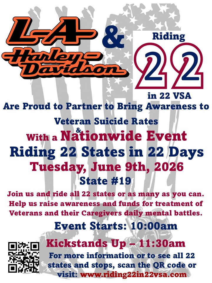 Riding 22 States in 22 Days Veteran Suicide Awareness Benefit Ride State 19
