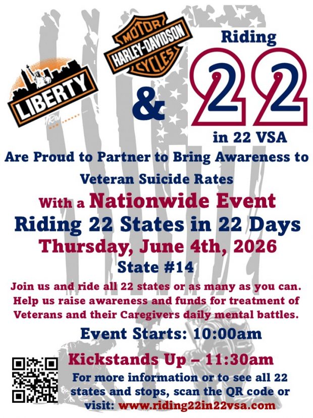 Riding 22 States in 22 Days Veteran Suicide Awareness Benefit Ride State 14