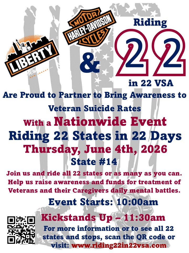 Riding 22 States in 22 Days Veteran Suicide Awareness Benefit Ride State 14