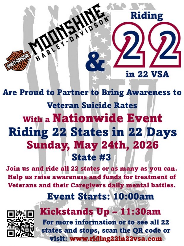Riding 22 States in 22 Days Veteran Suicide Awareness Benefit Ride State 3 Stop 2