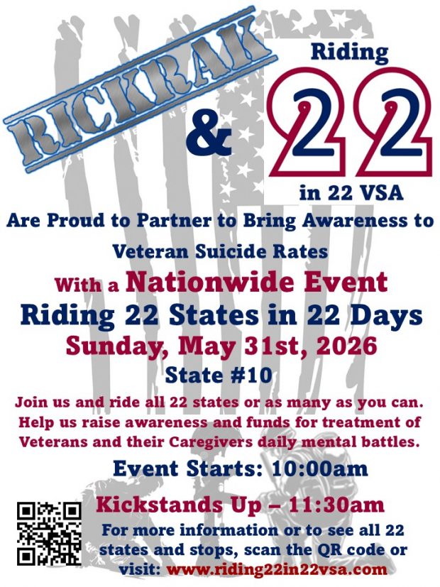 Riding 22 States in 22 Days Veteran Suicide Awareness Benefit Ride State 10