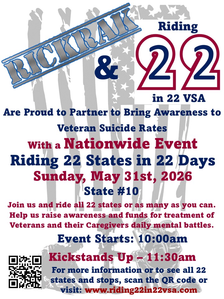 Riding 22 States in 22 Days Veteran Suicide Awareness Benefit Ride State 10