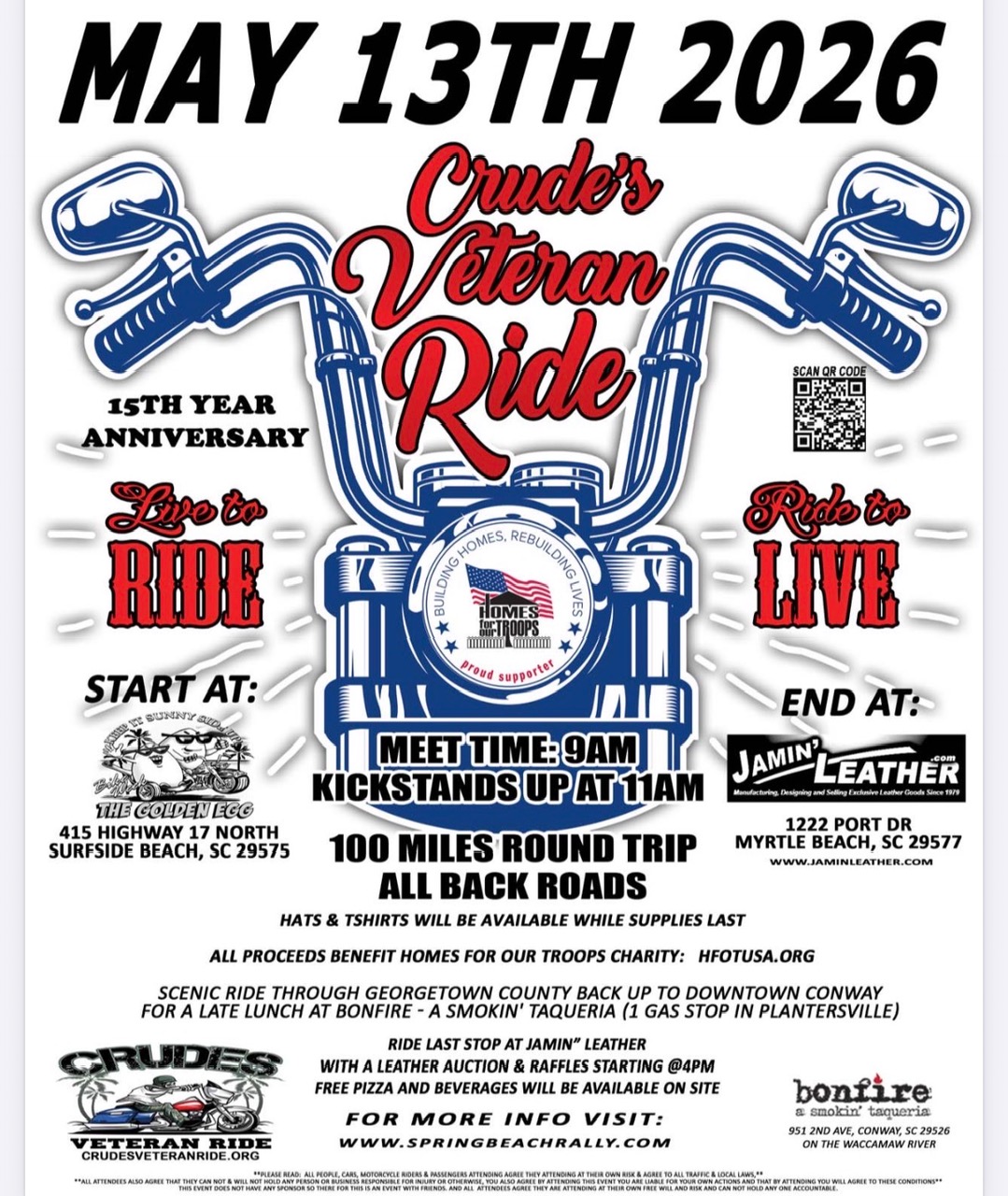 Crudes 15th Anniversary Veteran Ride