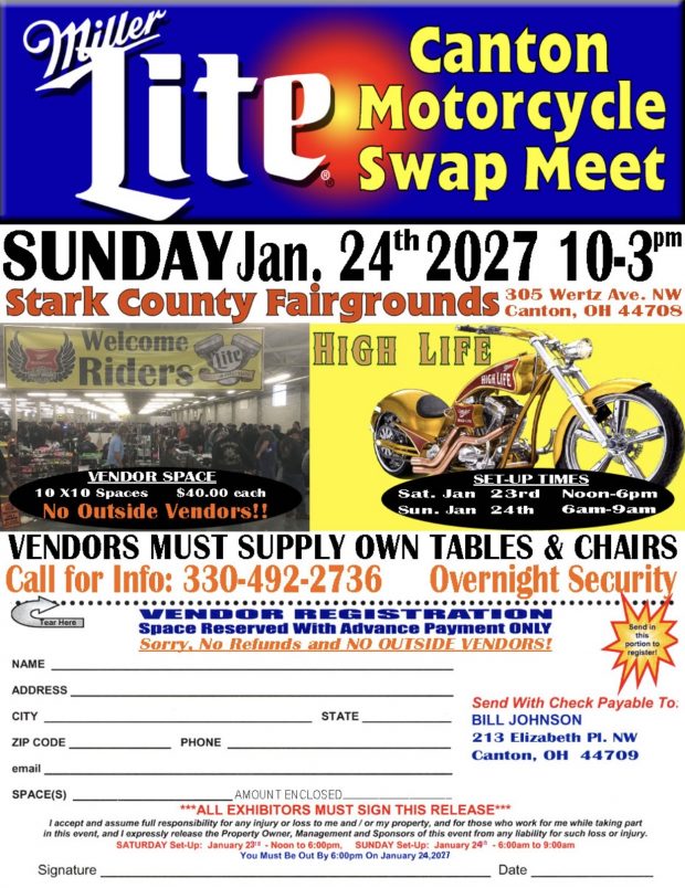 MILLER LITE CANTON MOTORCYCLE SWAP MEET